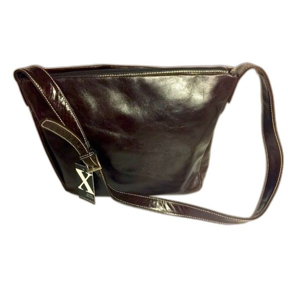 NEW VINTAGE MAXX NEW YORK BUTTERY SOFT BROWN LEATHER ADJUSTABLE SHOULDER BAG